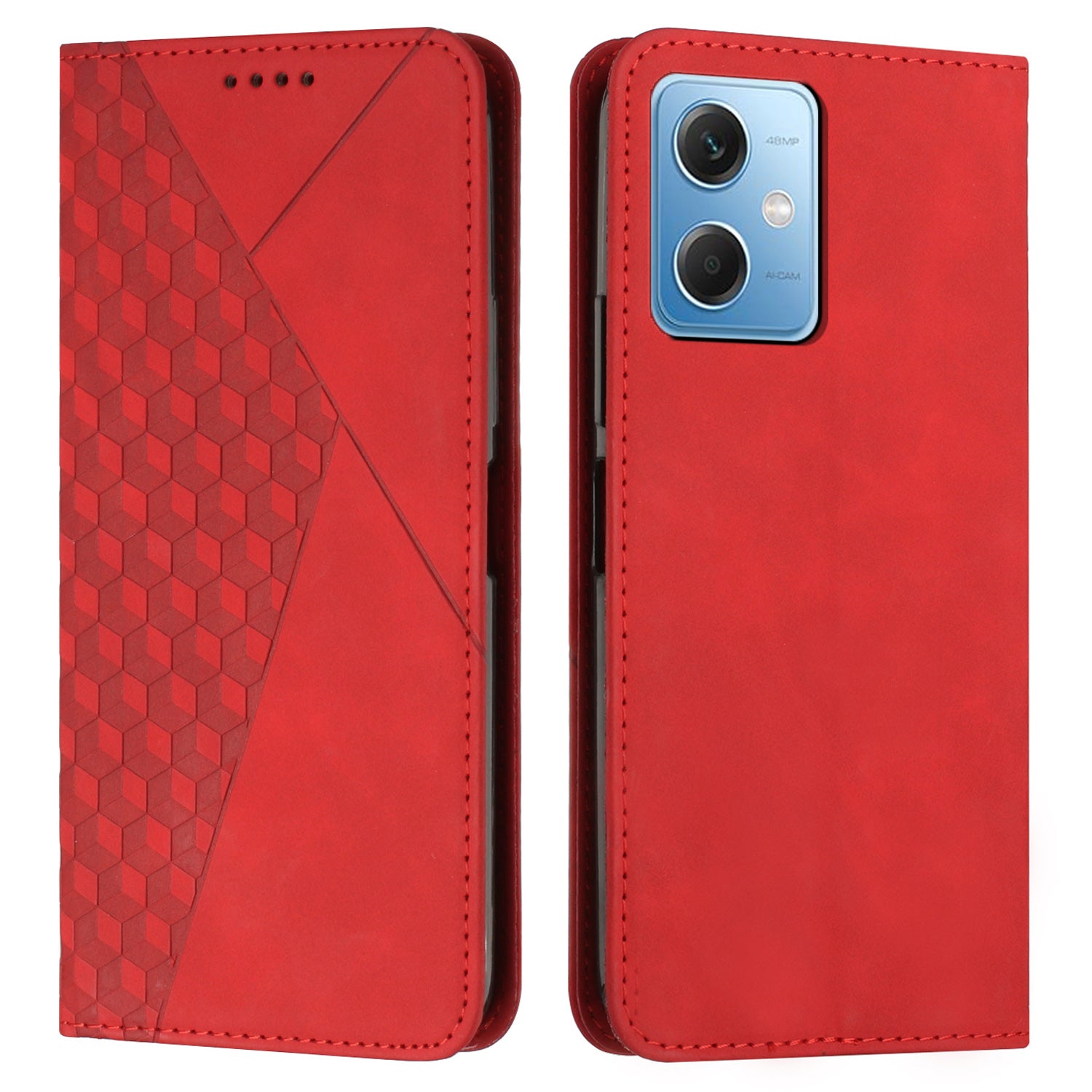 For Xiaomi Redmi Note 12 5G (Global) (India) (China) Poco X5 5G Phone Stand Case Imprinted Rhombus Pattern Leather Wallet Phone Cover For Xiaomi Redmi Note 12 5G (Global) (India) (China) Poco X5 5G Phone Stand Case Imprinted Rhombus Pattern Leather Wallet Phone Cover